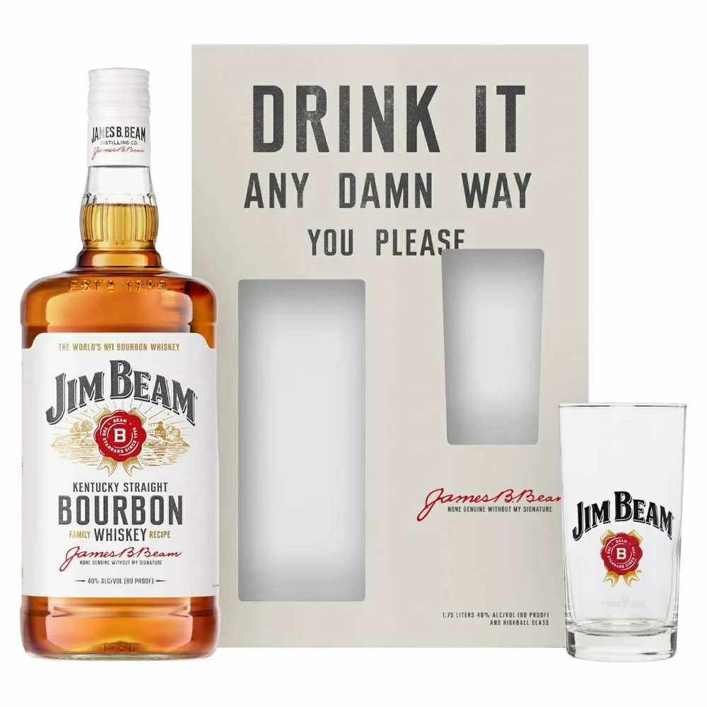 Jim Beam Bourbon Whiskey gift set Highball Glass